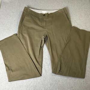 J Jill Live in Chino Pants Olive Green Size 8 Flat Front Pockets Button Fly